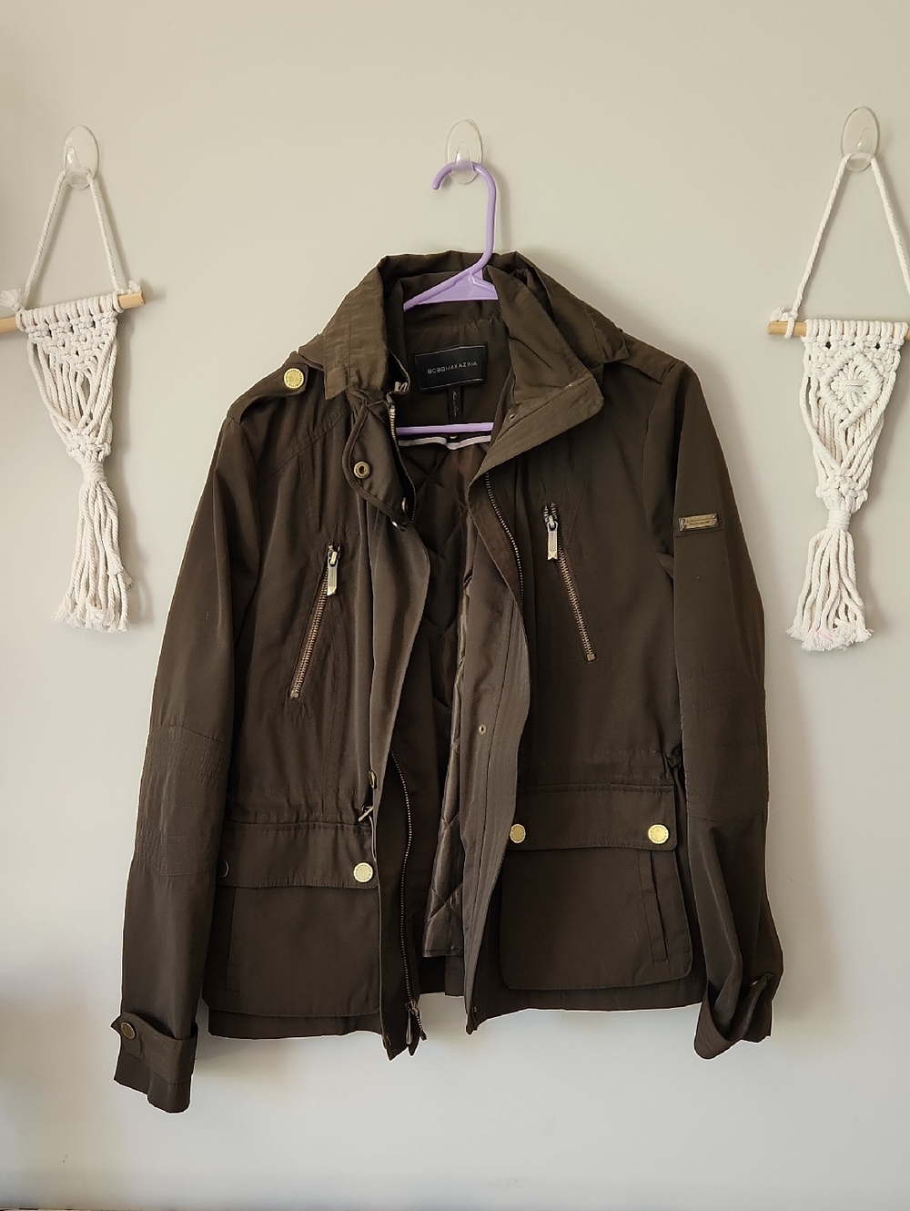 BCBGMaxAzria Olive Green Military Field Jacket